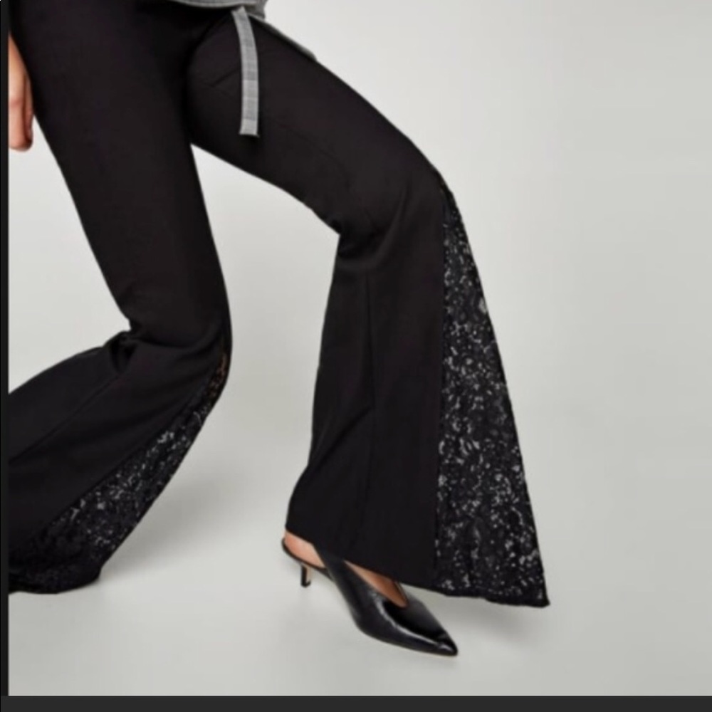 Zara Flared Trousers with Lace